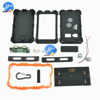 

Solar Power Bank Dual USB 606090 706090 Battery Charger Box Waterproof with LED Light for Outdoor Hiking Travel