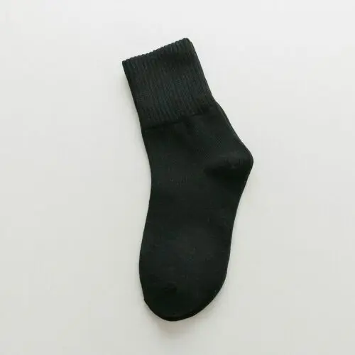 3Pairs/lot=6Pieces Autumn Solid Color Wild Winter Socks Fashion Female Threaded Long Tube Woman Cotton Socks - Цвет: Black C