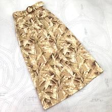 Australia Fashion Leaf Print Skirt 2020 Spring Unique Designer Blogger Style Double Pockets Elegant High Waist Linen Skirts