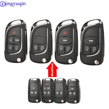 

jingyuqin 10ps Modified Folding Remote Car Key Shell Fob Case For Chevrolet Cruze Epica Lova Camaro Impala 2 3 4 5 Button HU100