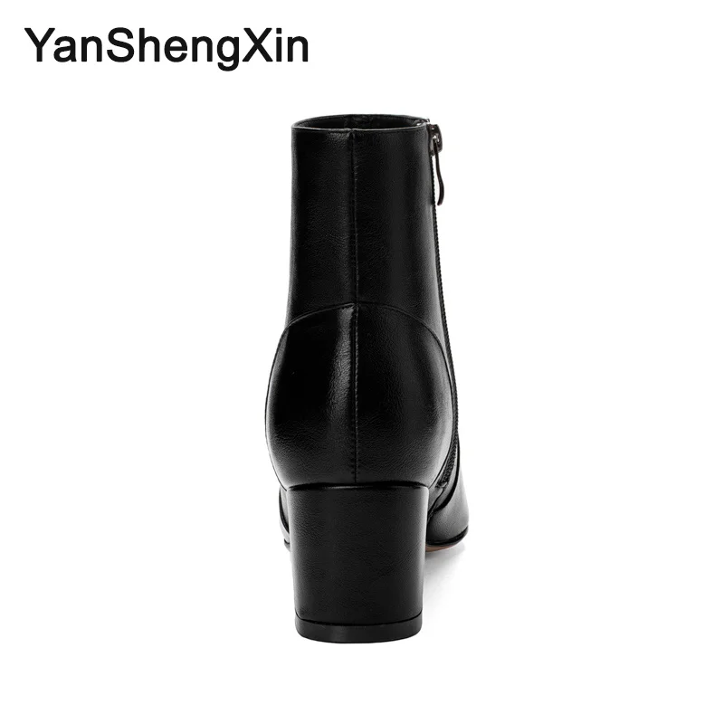 YANSHENGXIN/обувь; женские ботинки; ботильоны в стиле знаменитостей; женская обувь на молнии; сезон осень-зима; женские ботинки