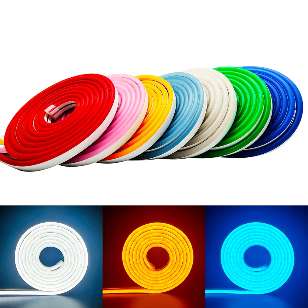 DC12V SMD 2835 LED Neon Strip 120LEDs/M Flexible Rope Silicone Tube Waterproof For Christmas Decoration 6*12mm 1M 2M 3M 4M 5M