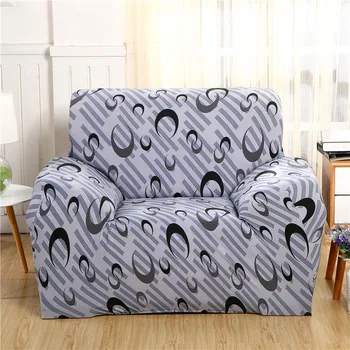 

Dark Gray Inkjet Design All-inclusive Elastic Stretch Sofa Covers Non-slip Universal Sectional Couch Sofa Covers Home Decoration