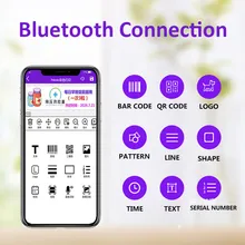 

Pekoko portable color inkjet printer with handheld cartridge 1200dpi wireless connection customizable inkjet text cde logo