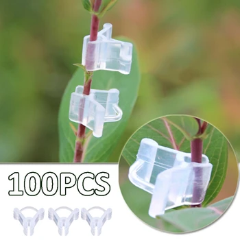 

100pcs/Pack Mini Transparent Plastic Grafting Clips Tomato Clips Plant Supports Connects Vines Plants Seeding Grafting Clips