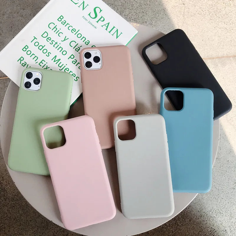 Силиконовый однотонный чехол для iPhone 11 Pro Max ярких цветов мягкий модный XR Xs 7 8 Plus| |