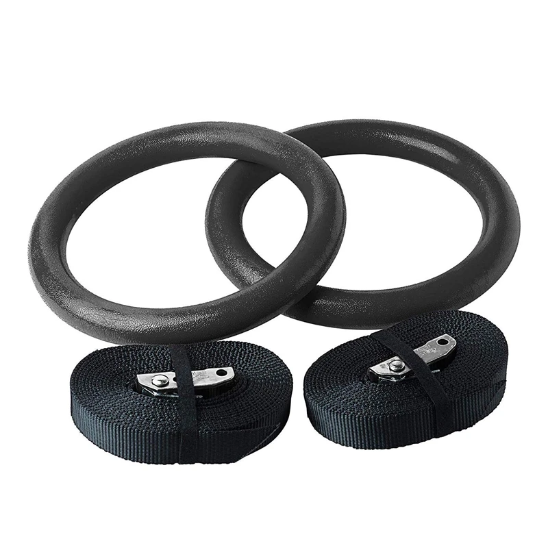 

Foldable Resin Gymnastic Rings Gym Fitness Rings with Straps Buckles Strength Training Fully Adjustable Straps