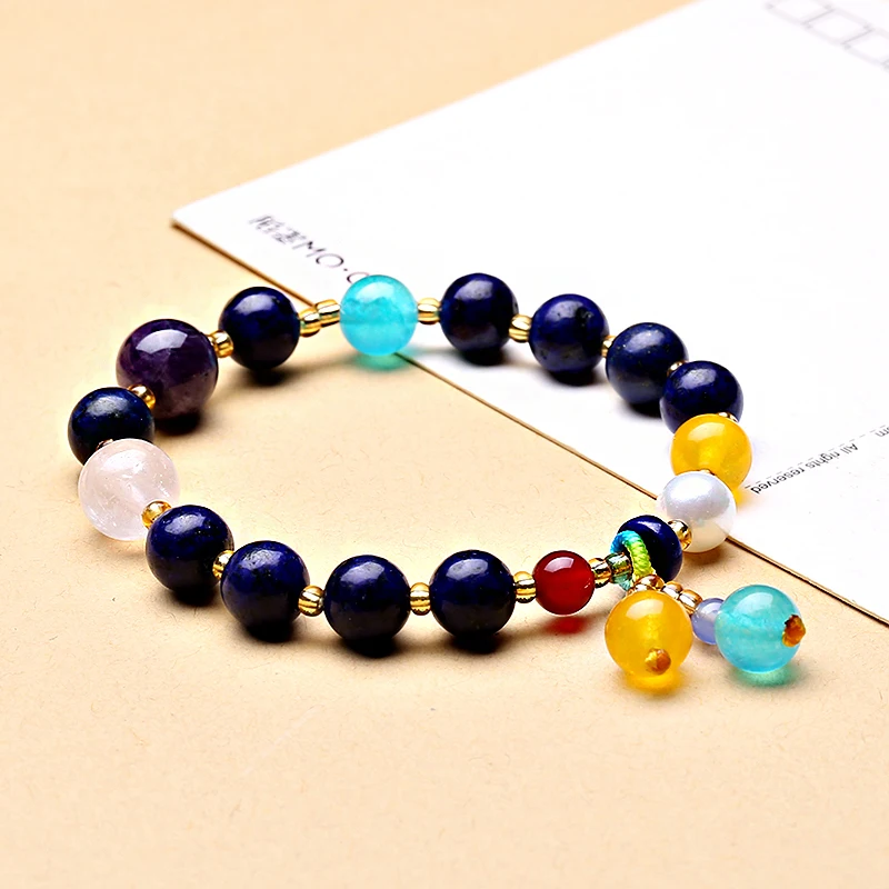 

Factory wholesale Natural purple crystal Bracelet for women classic fashion beads pendant bracelets girl's birthday party gift