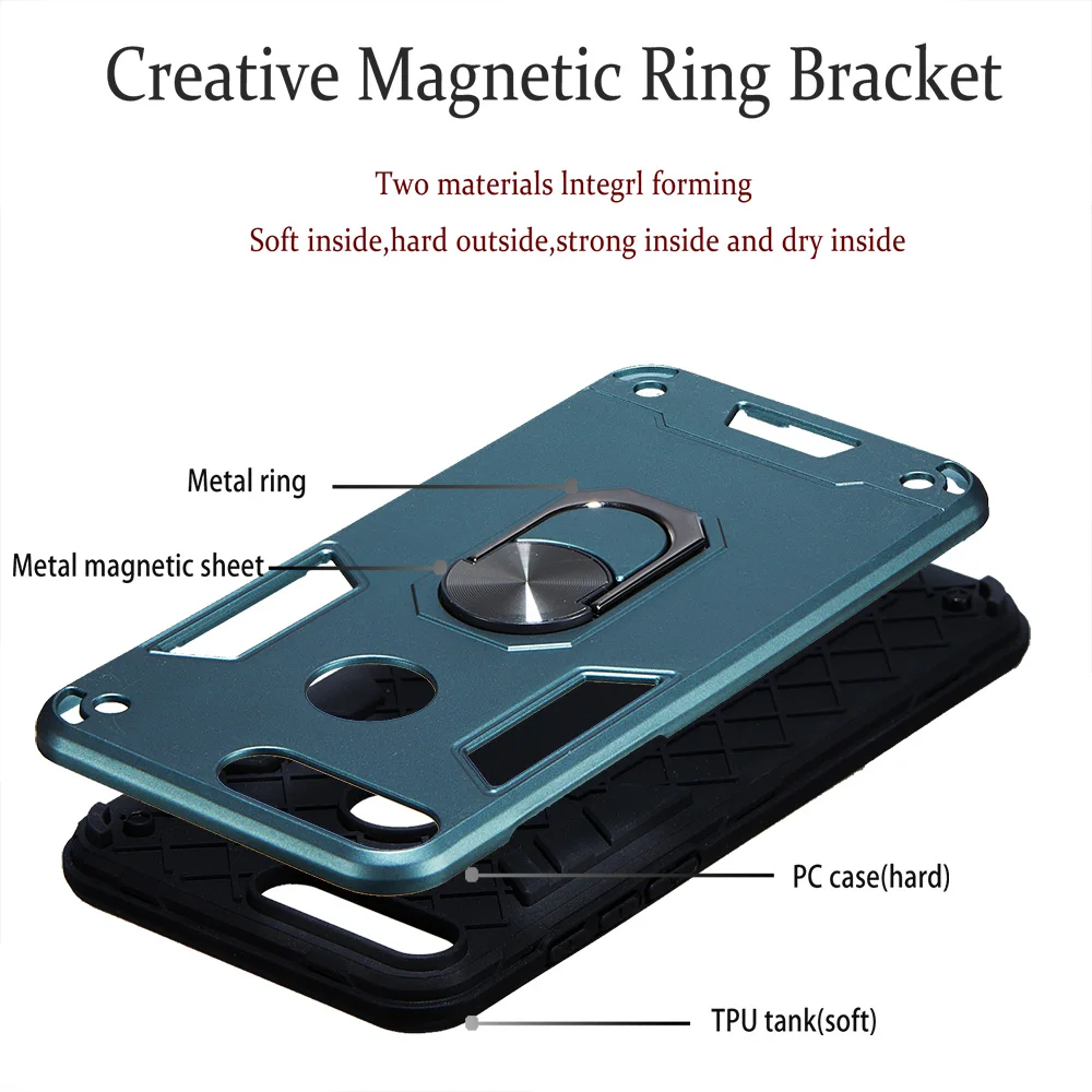 Mobil Dudukan Silikon Case untuk Huawei Kehormatan 7C Telepon Aksesori Csse Huawei Nikmati 8 Nova 2 Lite Y7 Perdana 2018 5.99