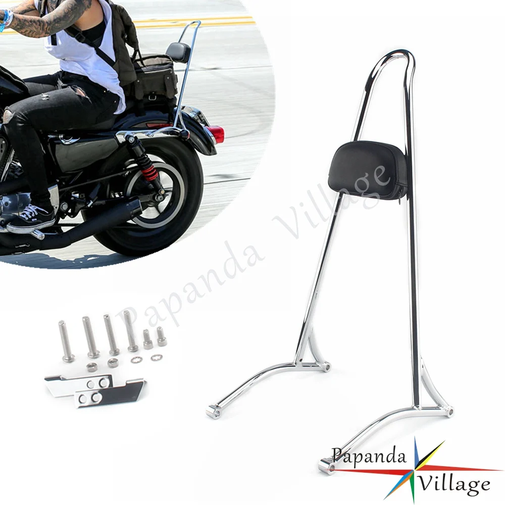 

Motorcycle Rear Sissy Bar Pad 20'' Tall Passenger Backrest For Harley Dyna Street Bob Fat Bob Wide Super Glide FXD FLD 2006-2017