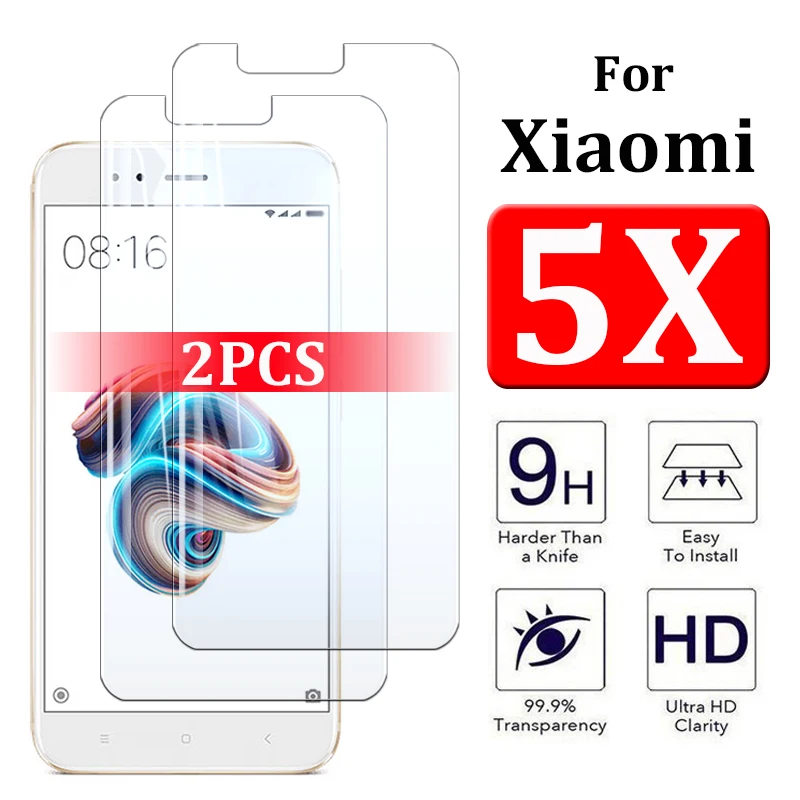 2 шт. закаленное стекло на для Xiaomi 5x A1 Ksio mi 5 X X5 защитная пленка A 1 Защитная экрана