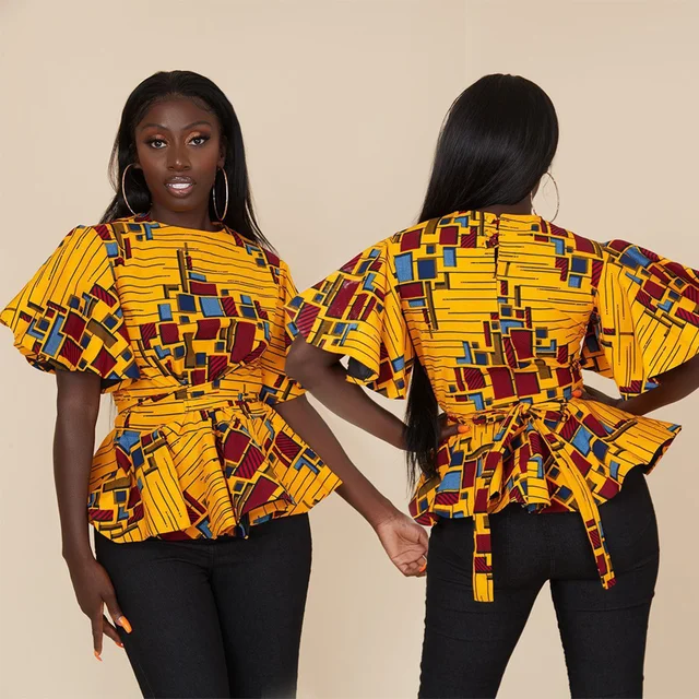 Chioma Bob Sleeve Print Top