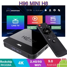 Smart tv box H96 Mini H8 Android 9,0 RK3228A H.265 HD 1080P 5В/2а 2,4G/5G WiFi Bluetooth 4,0 для iptv подписки Android tv box