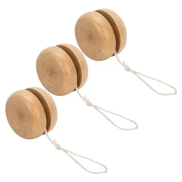 3Pcs Wooden Yoyo Toy Color Mini Round DIY Baby Yoyo Ball Hand-Made Crafts Log Toys Kids Yo-Yo Creative Yo Yo Toys For Child Gift 1