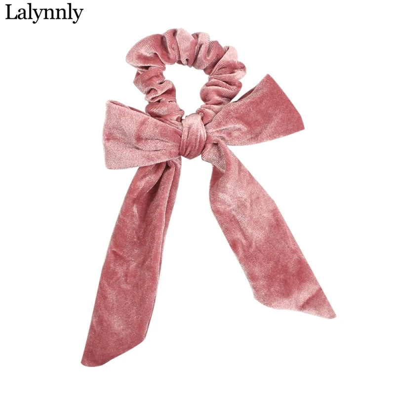 Lalynnly Бархатные эластичные бантики для волос, веревки для волос для женщин и девушек, ювелирные изделия для волос, одноцветная головная повязка, аксессуары для волос F14801
