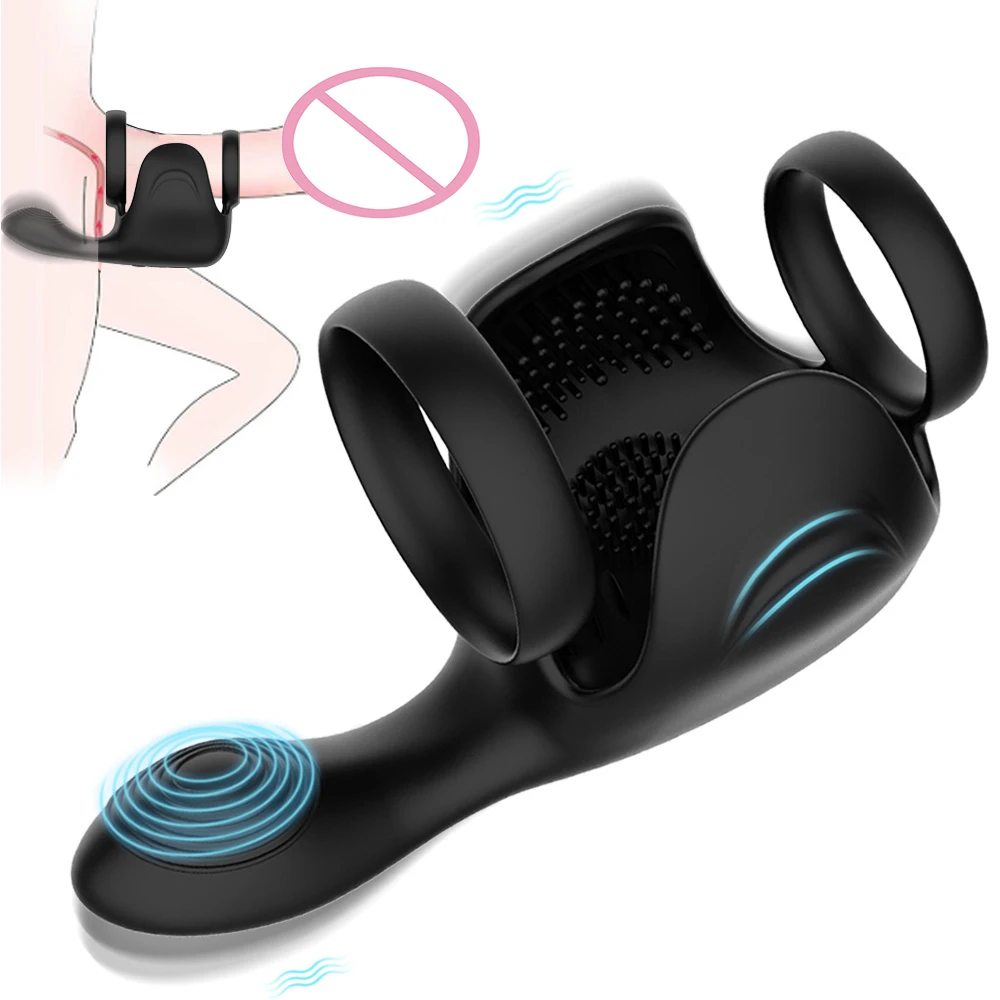 OLO Penis Rings Electric Pulse Vibrator Male Masturbator Sex Toys for Men Cock Ring Delay Ejaculation Testicle Vibrator 10 Modes