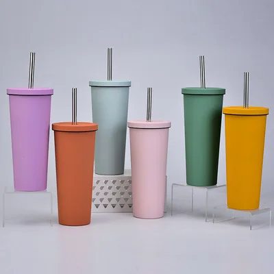 Stainless Steel Tumbler Straw  Stainless Steel Travel Tumbler - 550ml  710ml - Aliexpress