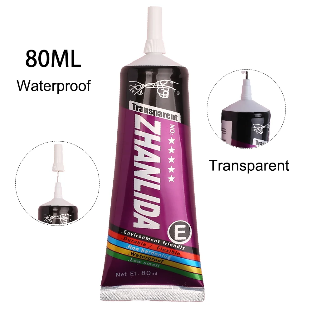 

80ML Liquid Epoxy Resin Glue Touch Screen Phone Frame School Adhesive School Fabric Leather Glass Plastic Metal Jewelry Jade LCD