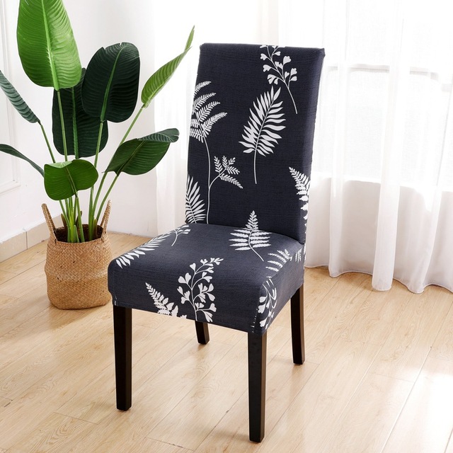 Series Chair Cover for Dining Room Banquet Hotel Kitchen Spandex Stretch Print Chair Covers Removable Washable Seat Decor