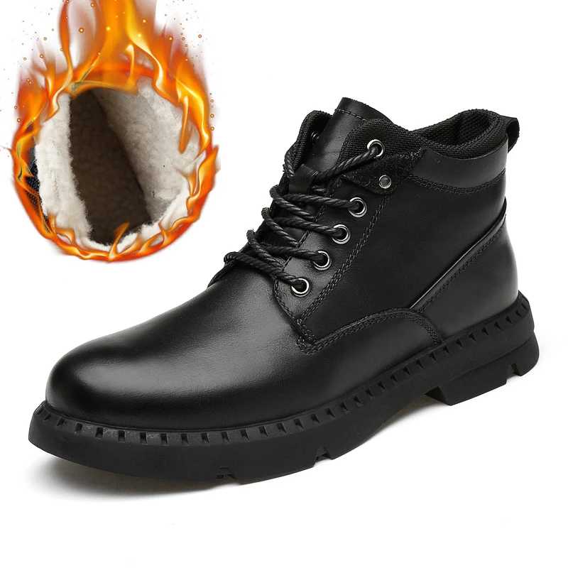 

New Arrival Men Tactical Military Boot Plus Size Mens Warm Boots Winter With Fur Men Boots Anti-Slip Motorcycle Boots for Man