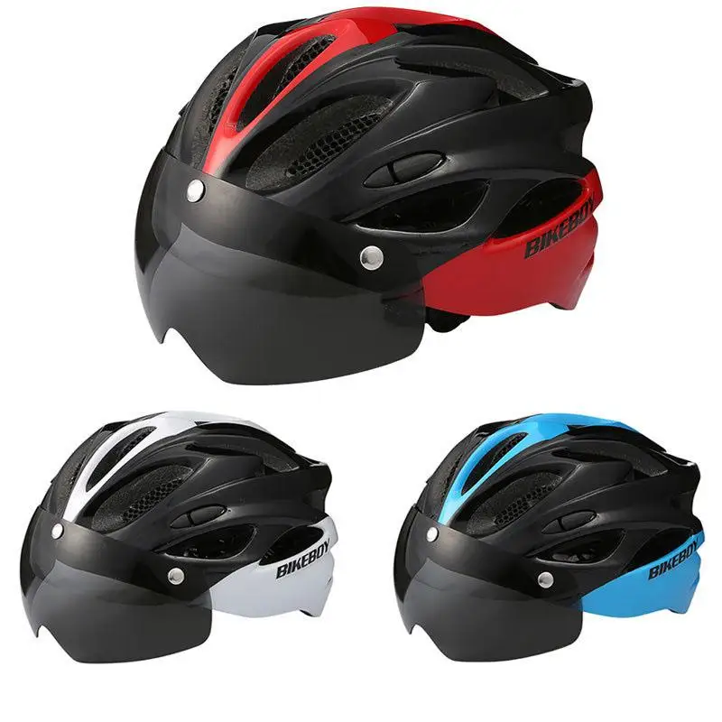 

Men Women Outdoor Cycling Helmet Windproof Goggles In-mold Safety Cap