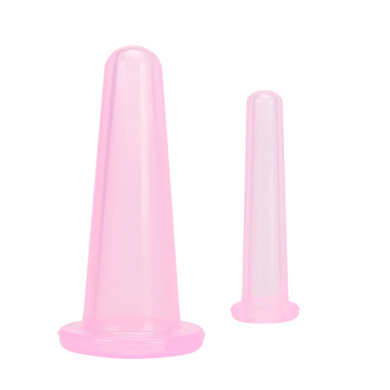 2pcs Silicone Jar Vacuum Cupping Cans for Body Neck Facial Massage Suction Cans Anti Cellulite Cupping Cups Set Health Care Tool