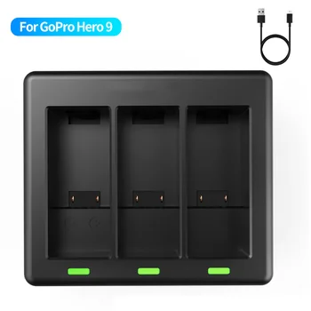 

For GoPro Hero 9 Black Action Camera Battery Accessories Battery Charger With LED Light Charging Box