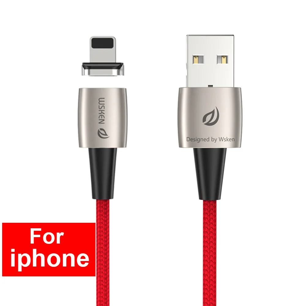 Wsken цинк Магнитный usb type C кабель для iPhone зарядное устройство Быстрая Зарядка Micro USB C кабель для Galaxy S10 8 NLL 7 Pro - Цвет: Red for iphone