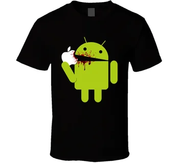 

Android Eating Apple Logo Mobile T Shirt