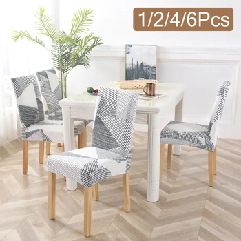 

1/2/4/6 Pieces spandex chair covers for dining room big elastic chair cover stretch seat case office chair cover for home