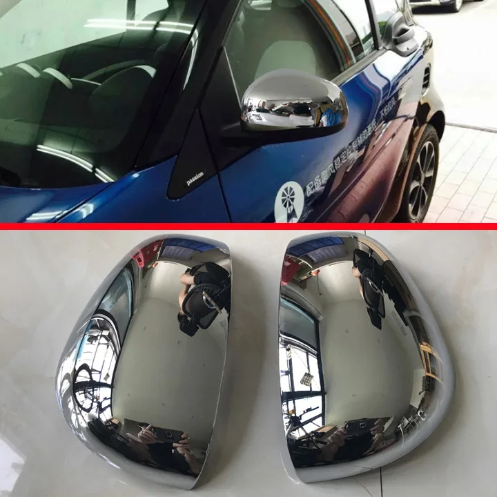 ABS Хромированная Автомобильная боковая зеркальная Накладка заднего вида для Mercedes Benz Smart Fortwo