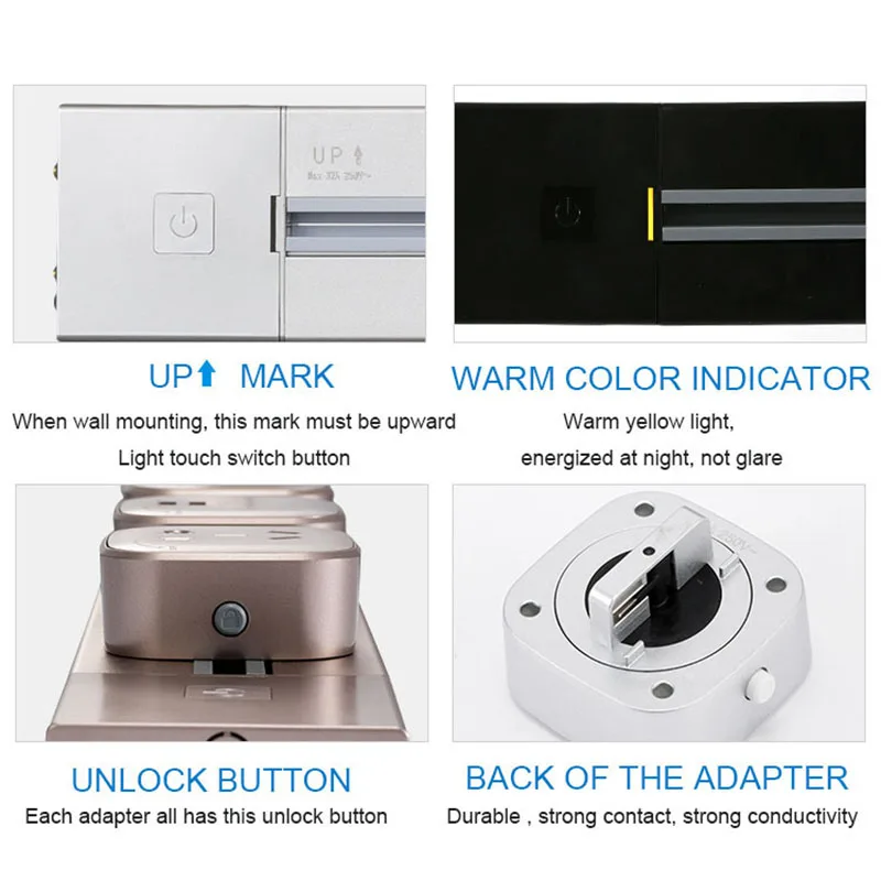  JOHO Electrical Plug Socket 16A 4000W Track Wall Socket Multi-Functional Socket 100CM EU Plug For K - 4000290153285