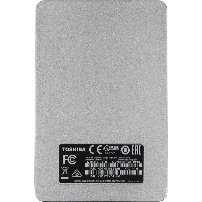 Жесткий диск Toshiba USB 3.0 1Tb HDTH310ES3AB Canvio Alu 2.5" серебристый