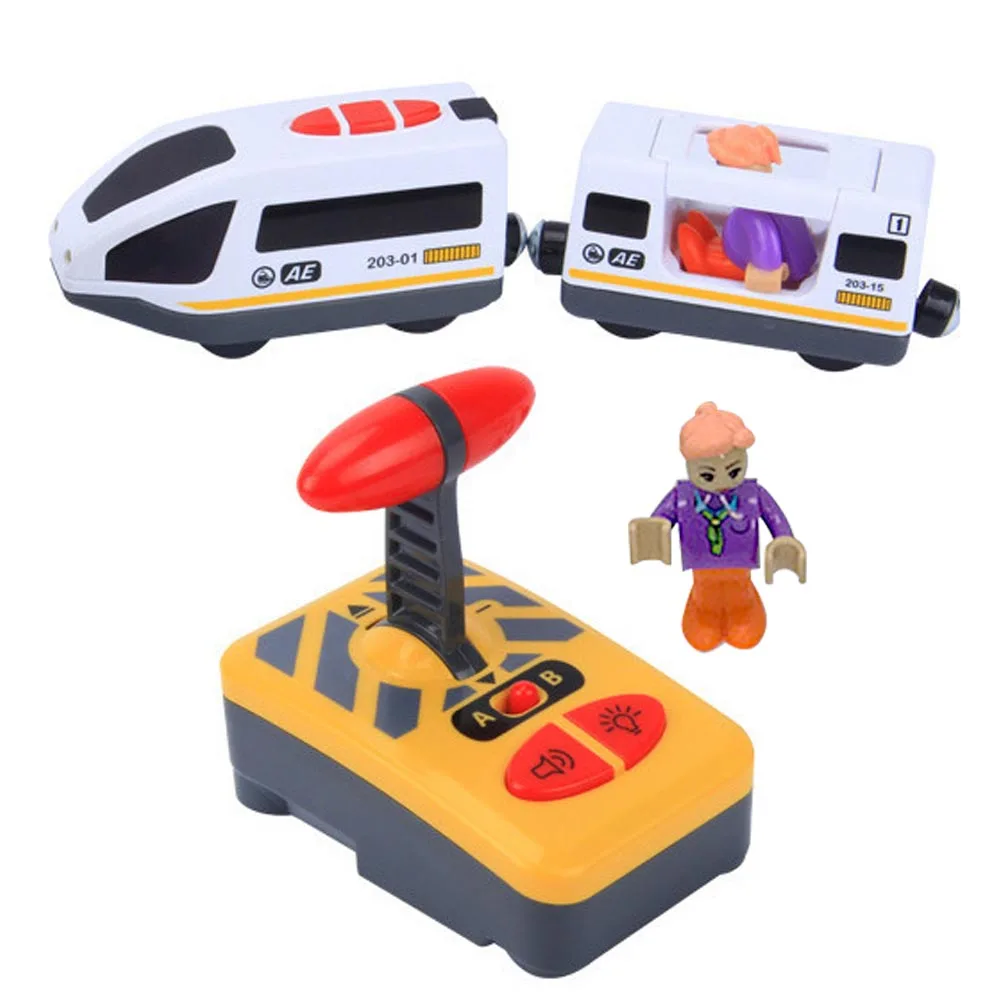  Kids Remote Control Electric Train Magnetic Slot Diecast Railway Track Vehicle RC Locomotive Carria