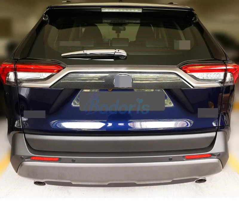 Для Toyota RAV4 XA50 углеродное волокно цвет задний багажник отпариватель отделка гарнир панель полосы автомобиля Стайлинг Аксессуары