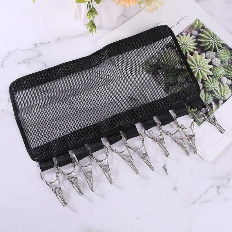 Portable Folding Clothes Hanger Scarve Sock Hat Cap Organizer Hanger Home Closet Storage Laundry Travel Accessories with 10 Clip