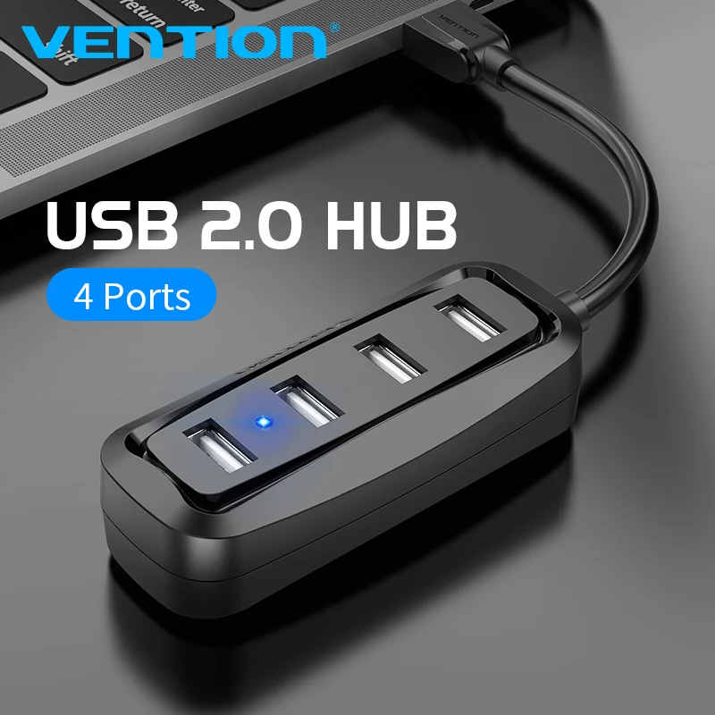 Vention usb хаб USB 2 0 концентратор 4 порта разветвитель со светодиодным адаптером для