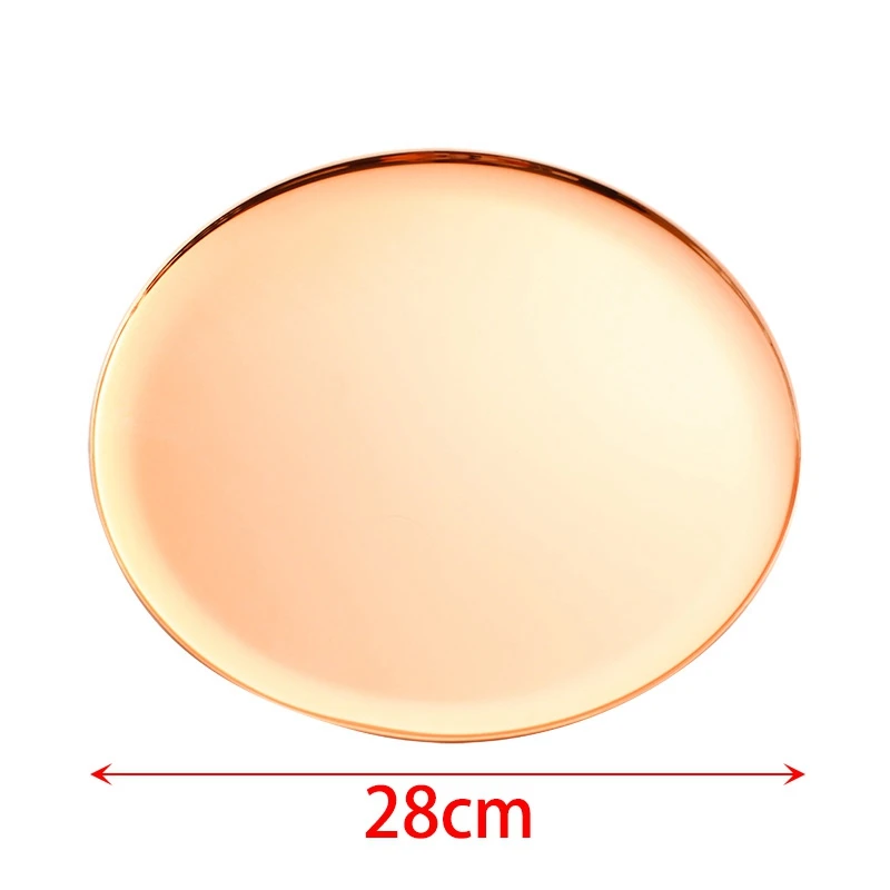 Hot Nordic Metal Rose Gold Office Table Storage Tray Scandinavian Jewelry Sundries Desk Storage Pad Organizer Decor for Home