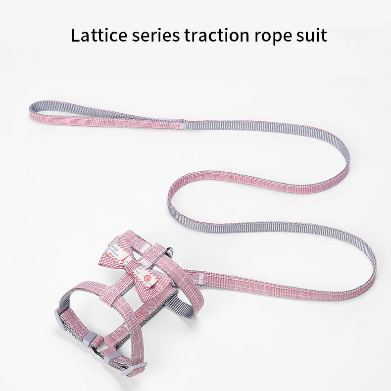 Adjustable Cat Dog Collar Harness Leash Lovely Bowknot Puppy Harness Vest Pet Collar Traction Rope For Dogs Lead Pet Supplies