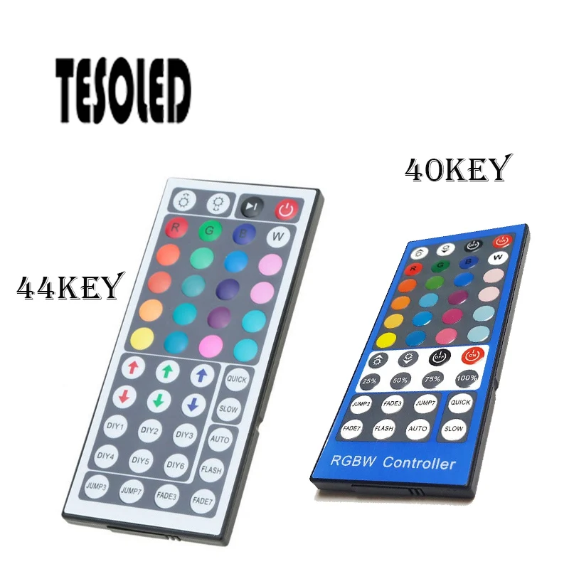 #Best LED Strip RF Remote Controller 40 key RGBW 5 pin remote 8A MAX DC12 24V and 44 key RGB 4pin Controler For RGB led strip 8.17