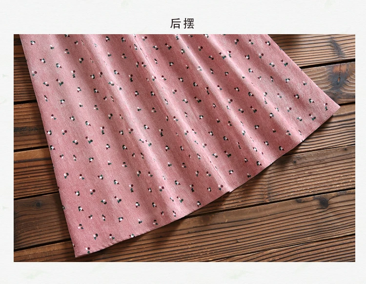 Японский Мори девушка осень весна женское милое платье Питер Пэн воротник лента с принтом свободные Vestidos абрикосовая розовая Вельветовая миди платье