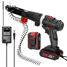 Formas multifuctional da rotação da chave de fenda da broca elétrica 25 engrenagens de torques mchine de perfuração ajustável com correntes adaptador do prego