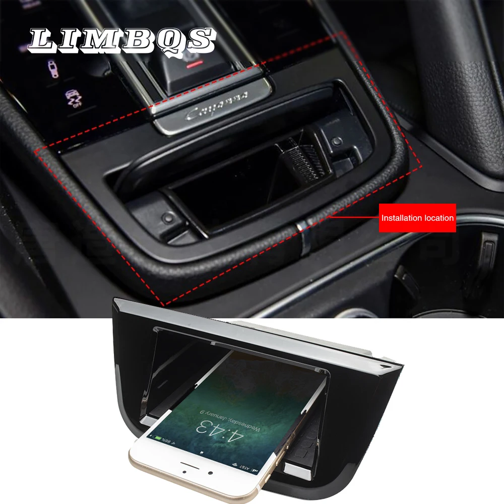 

Car wireless charger for Cayenne 9YA 2015-2019 series for IPhone 11s Samsung S10 Huawei Mate 30 pro phone dashboard holder stand