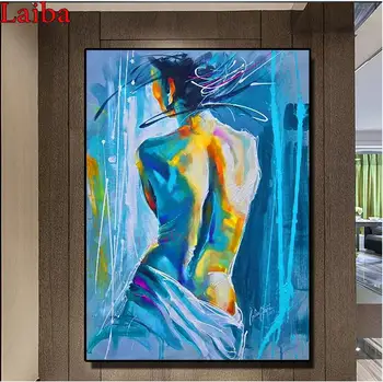 

3d square Diamond Painting Kit woman Back view Mosaic Home Decoration full round diamond Embroidery Handmade Bathroom decoration