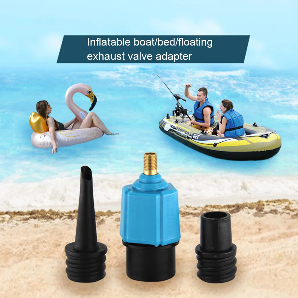

3 in 1 air valve adaptor compressor car tyre inflation pump nozzle inflate vavel of air bed boat kayak sup board stand up paddle