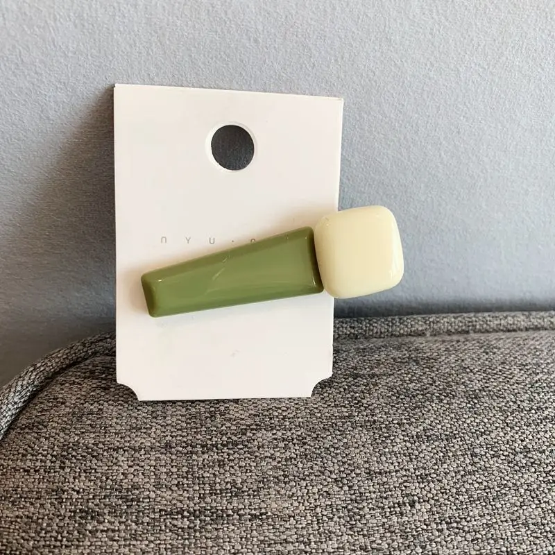 beige 1 шт. корейские модные полимерные мраморные заколки для волос для женщин милые геометрические креативные милые заколки для волос аксессуары для волос - Цвет: beige
