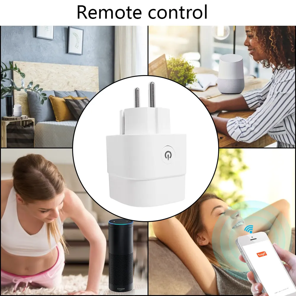 Casa Inteligente Soquetes Tira de Energia Inteligente Plugue da ue Inteligente Wi-fi Inteligente Plug Funciona com Tuya Vida Inteligente Alexa Google Casa Yandex Alice 16a - Image 5