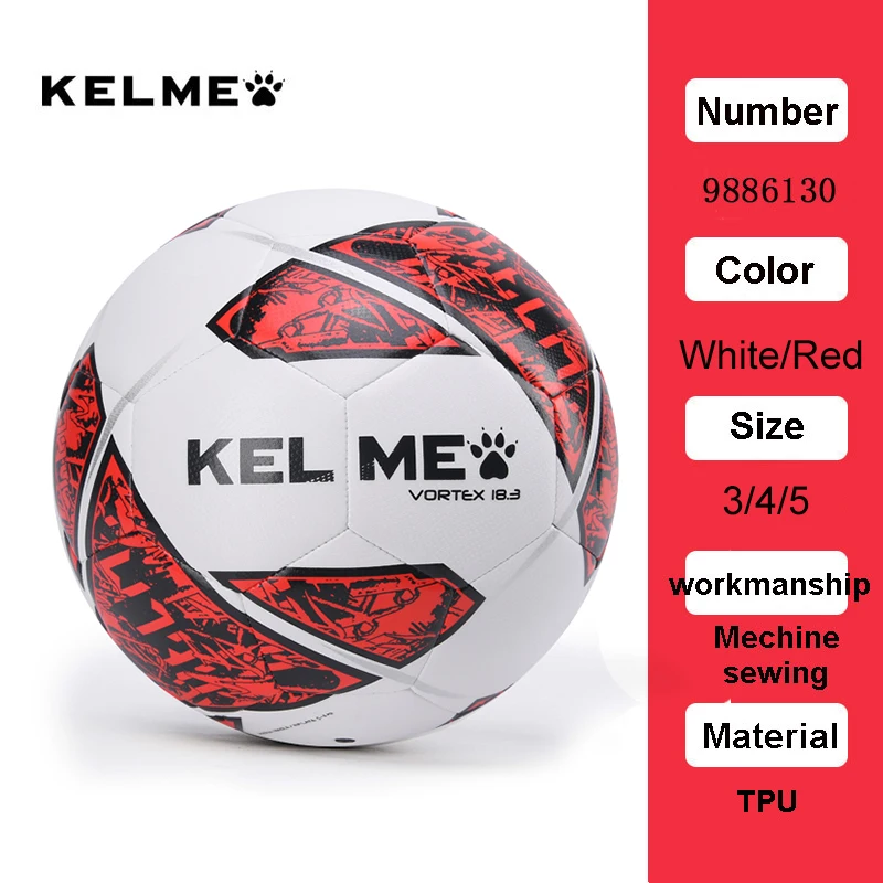 thumbnail image 1 of Balón de fútbol profesional KELME de TPU, tamaño 3, tamaño 4, tamaño 5, rojo, verde, para entrenamiento de portería, para equipos, para coser a máquina 9886130, 1 of 5