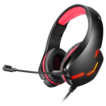 

J10 Adjustable 3.5mm Jack Head-mounted Colorful Glow Gaming Headset Headphone With Mic Wired Stereo Bass Earbuds Noise-canceling