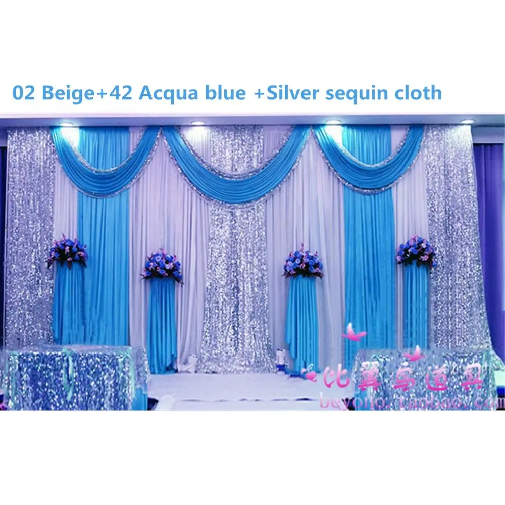 

Ice Silk Sequin Cloth Drapery Wedding Background Veils Wedding Decoration Drapery Anniversary Celebration Backdrop Cloth 3mx6m